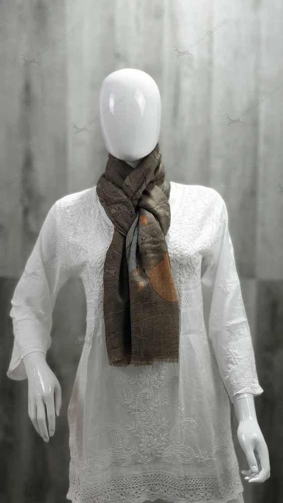 Marble Paint on Cashmere Stole Scarf