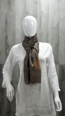 Marble Paint on Cashmere Stole Scarf