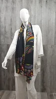 Cashmere Horse Black Shawl