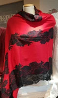 Pure Cashmere Lace Trim Shawl