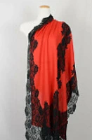 Pure Cashmere Lace Trim Shawl