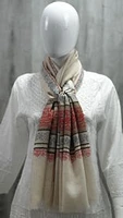Pure Pashmina Stole Sozni Hand Embroidered calligraphy (ONE OF A KIND) Active