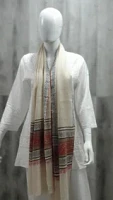 Pure Pashmina Stole Sozni Hand Embroidered calligraphy (ONE OF A KIND) Active