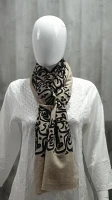 Pure Pashmina Stole Sozni Hand Embroidered calligraphy (ONE OF A KIND)