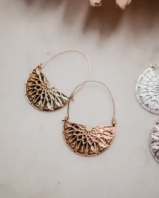 Geometric Half Circle Earrings