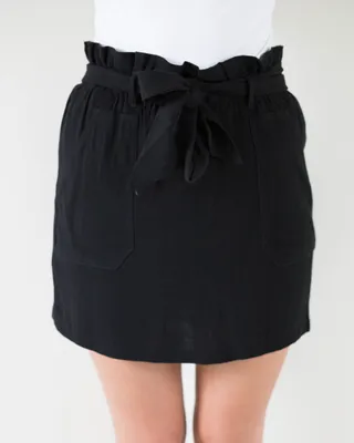 Tie Front Linen Skirt