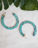 Wooden Hoop Print Earrings