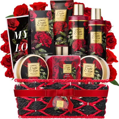 Lovery Spa Gifts For Women, Bath And Body Gift Set, Exotic Rose Gift Basket