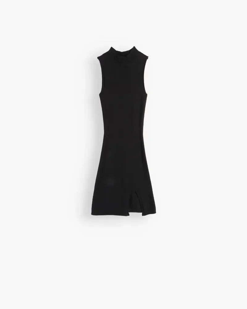 RW&CO. - Sleeveless Mock-Neck Mini Dress with Stones Black