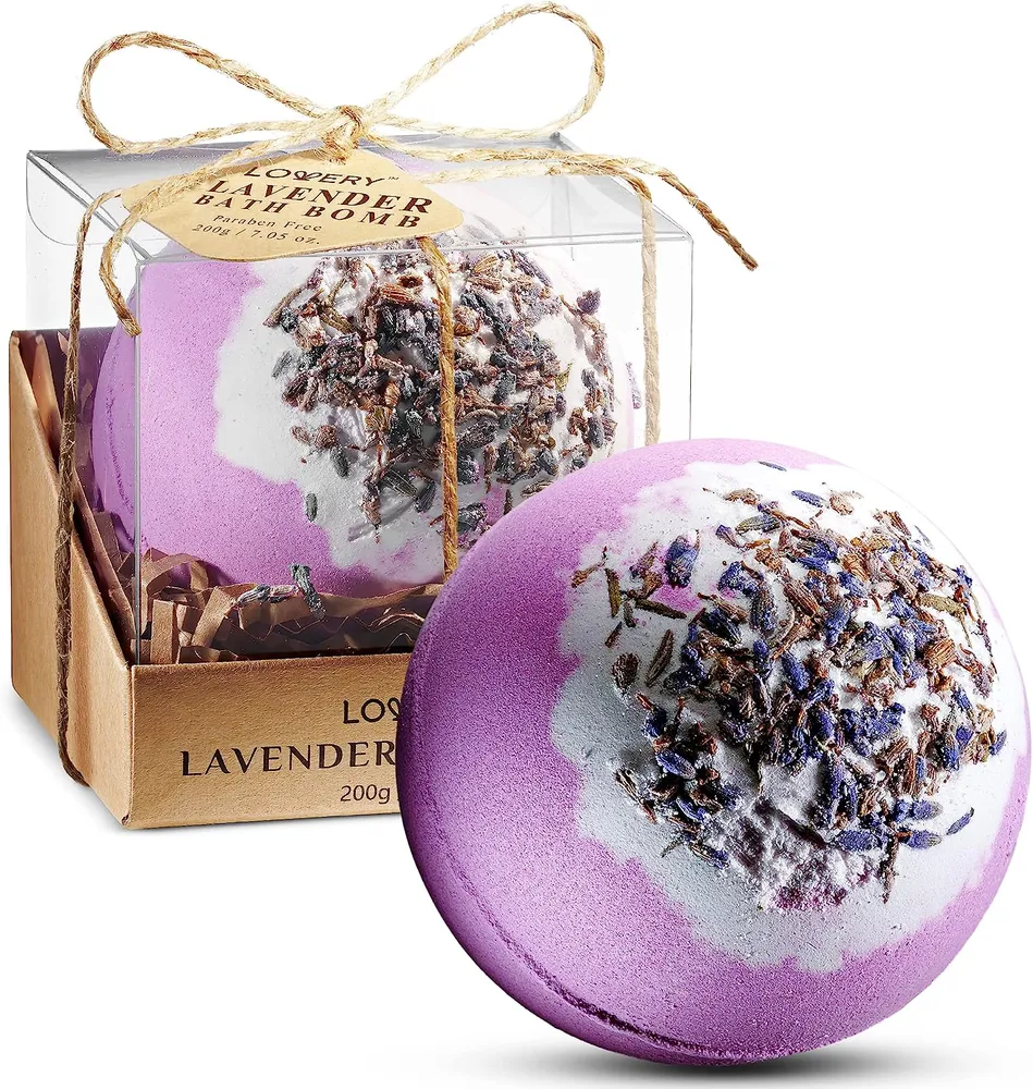 RW&CO Lovery Lavender Scented Bath Bomb, Handmade Fizzy, 7oz