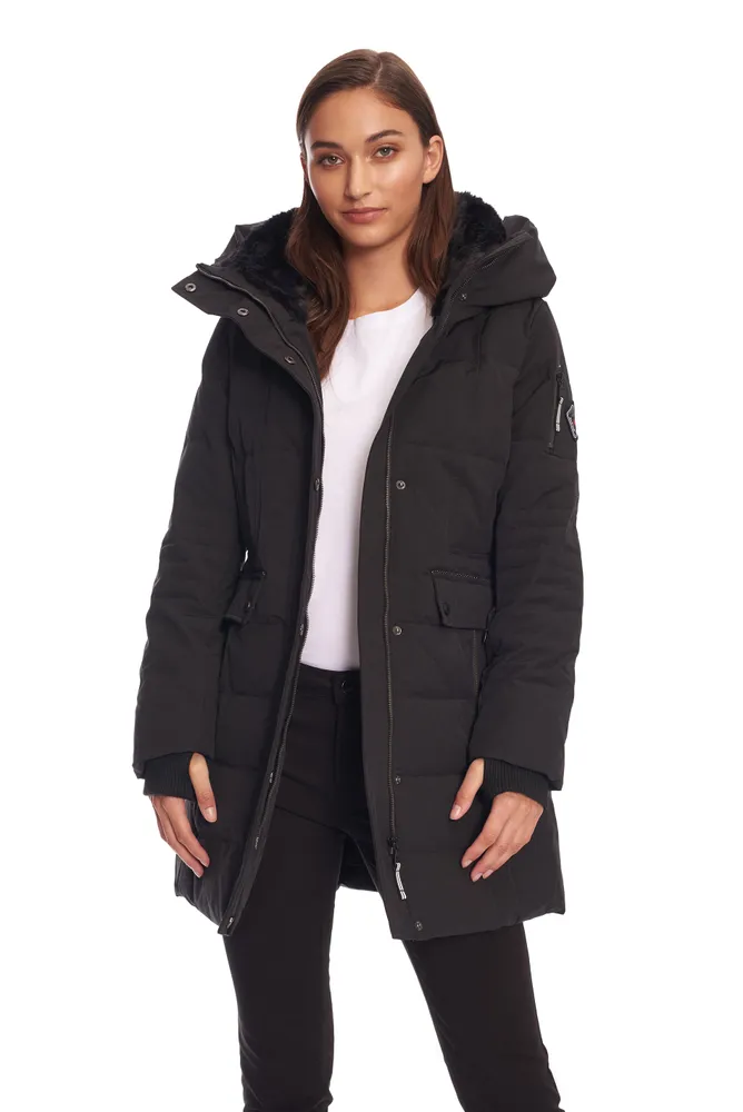 Alpine North Women's Vegan Down Recycled Mid-Length Parka Coat