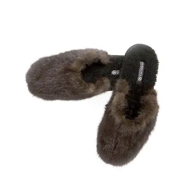 Harricana - Classic Mink Slippers Upcycled Fur Ladies