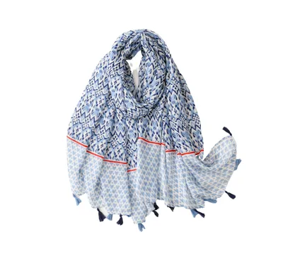 Blue heart scarf with tassels - Don't AsK