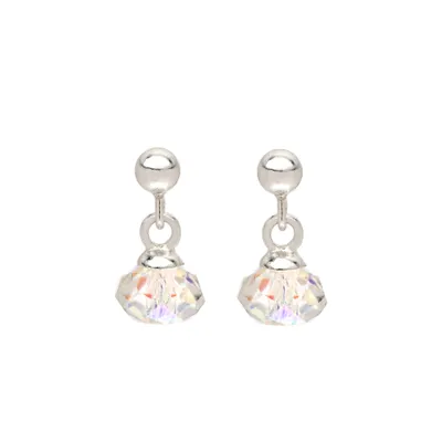 Silvertone Crystal Drop Earrings made with Quality Austrian Crystals - MICALLA