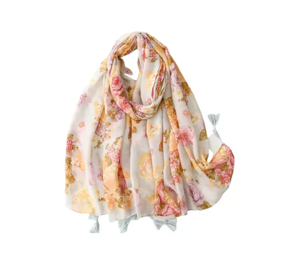 Pastel rose scarf with tassels - Don't AsK