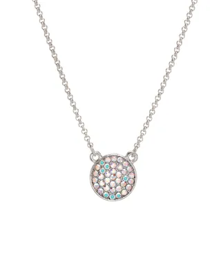 Aurora Borealis Vintage Austrian crystal Disc Pave Necklace - MICALLA