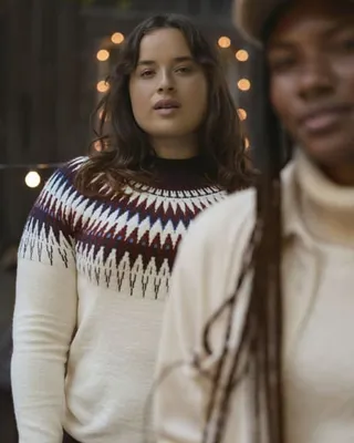 Tunique en tricot à manches longues et motif nordique