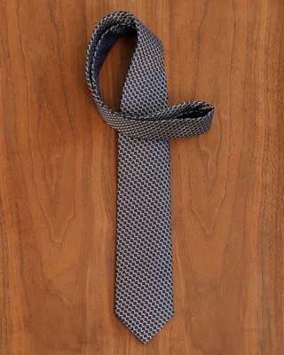 Cravate Régulière Bourgogne à Motif Géométrique