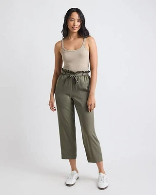Pantalon Cheville à Jambe Fuselée et Taille Haute