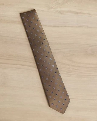 Regular Tie with Floral Geometric Pattern