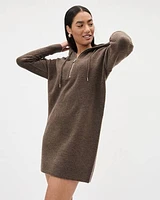 Long-Sleeve Hooded Mini Dress