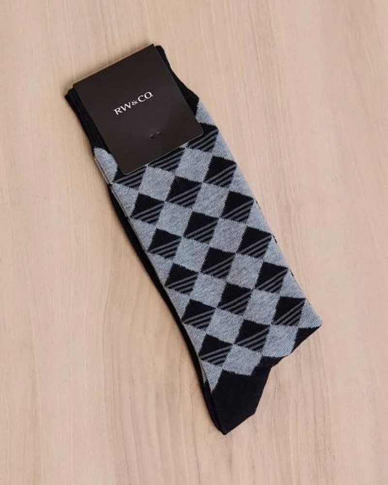 Navy Argyle Socks