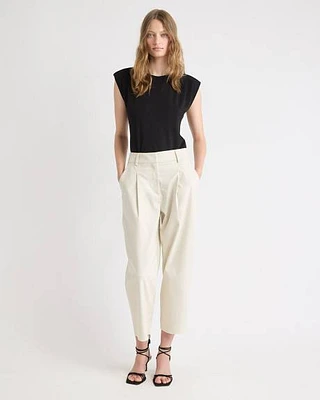 Twill High-Rise Barrel Pant