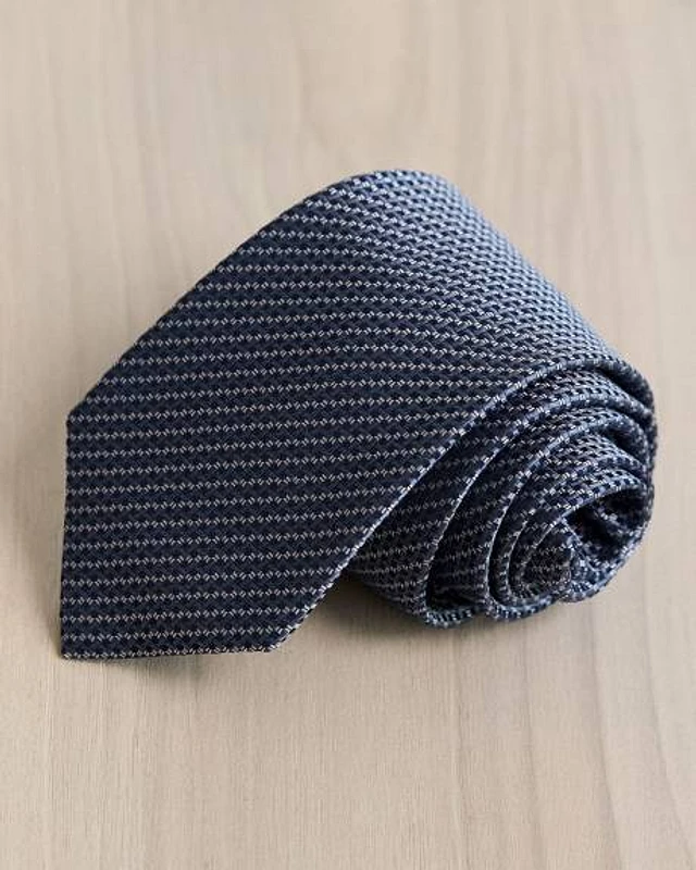 Regular Navy Tie with Geometric Pattern