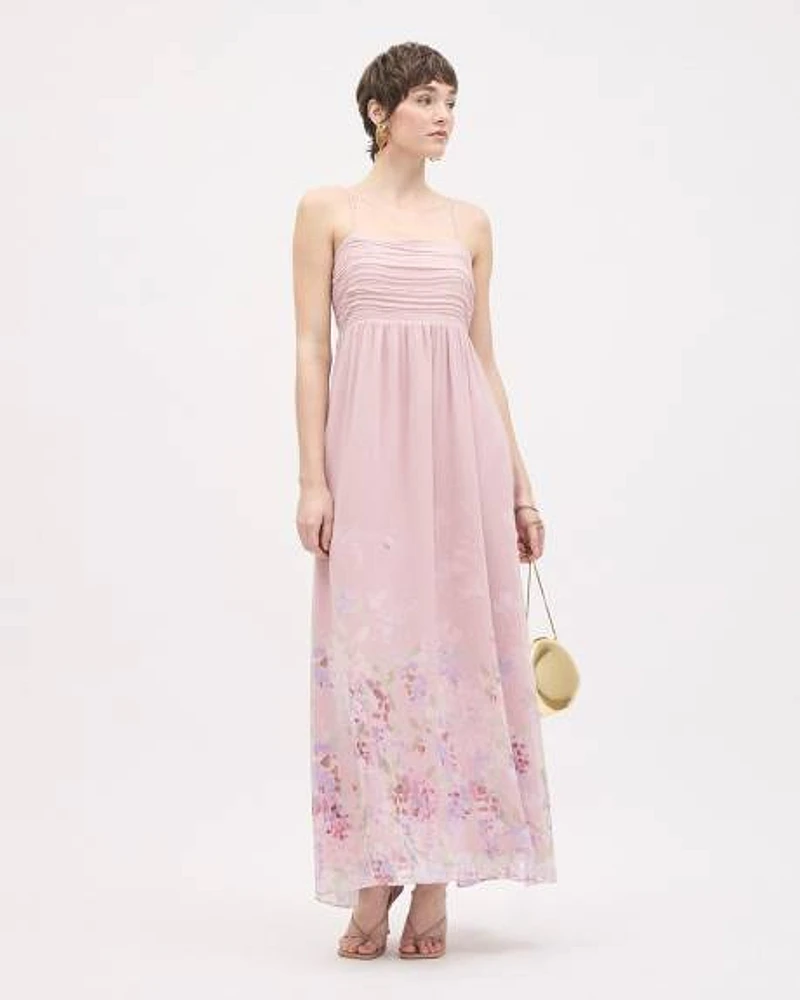 Sleeveless Maxi Cocktail Dress with Square Neckline