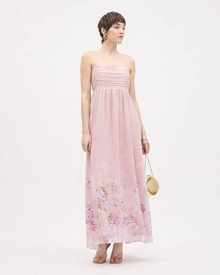 Sleeveless Maxi Cocktail Dress with Square Neckline