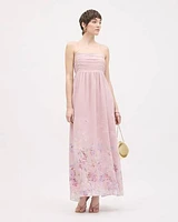 Sleeveless Maxi Cocktail Dress with Square Neckline