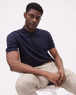 Short-Sleeve Polo Sweater