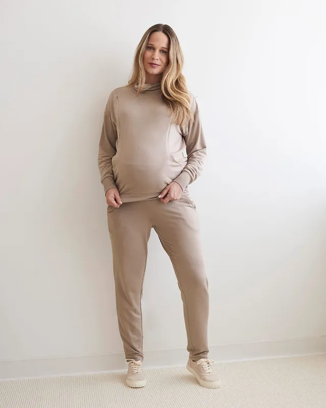 RW&CO French Terry High-Neck Nursing Sweatshirt - Thyme Maternity