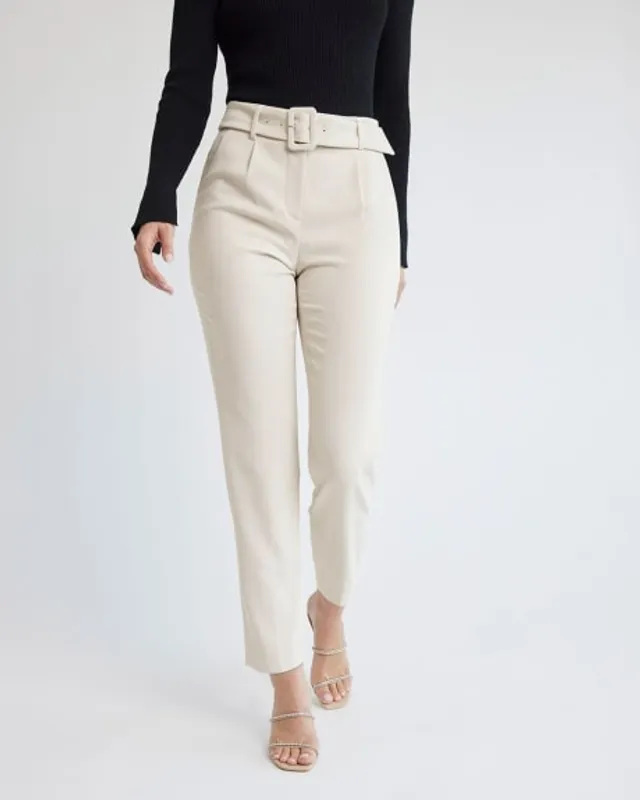 Tapered-Leg High-Rise Chino Pant with Cuffs