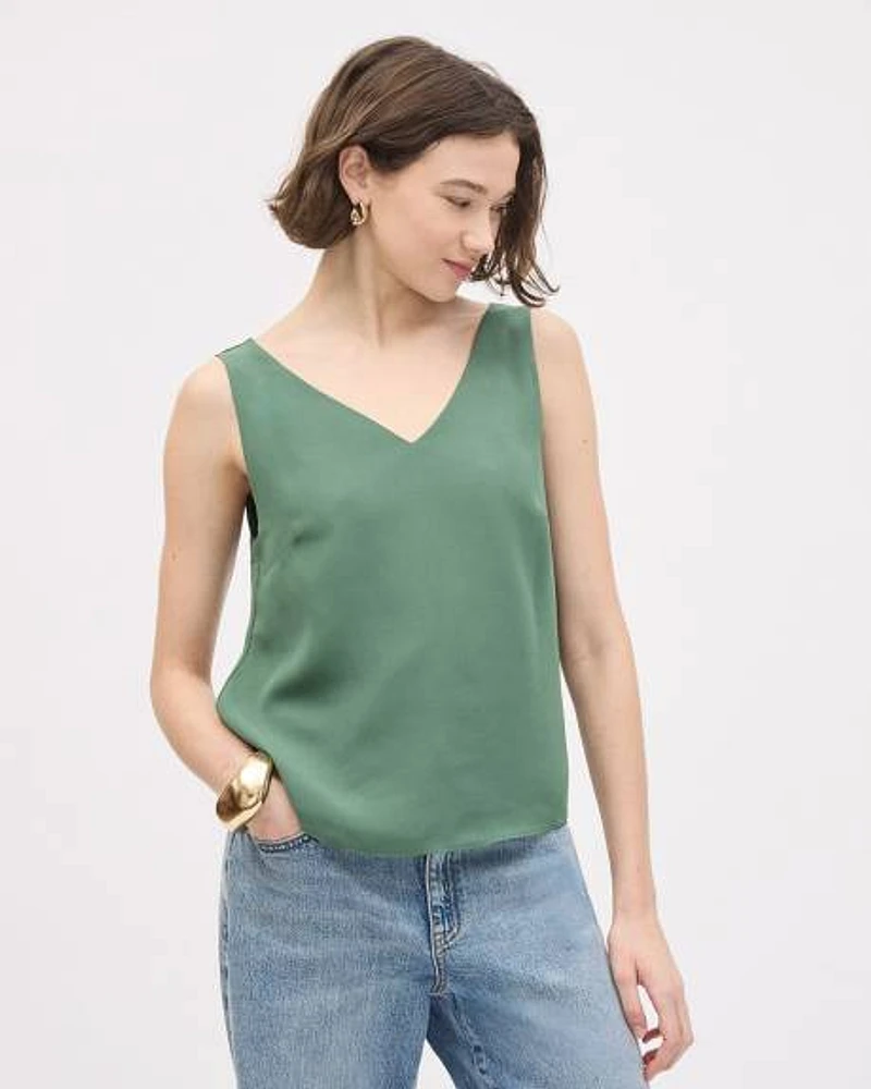 Sleeveless V-Neck Blouse