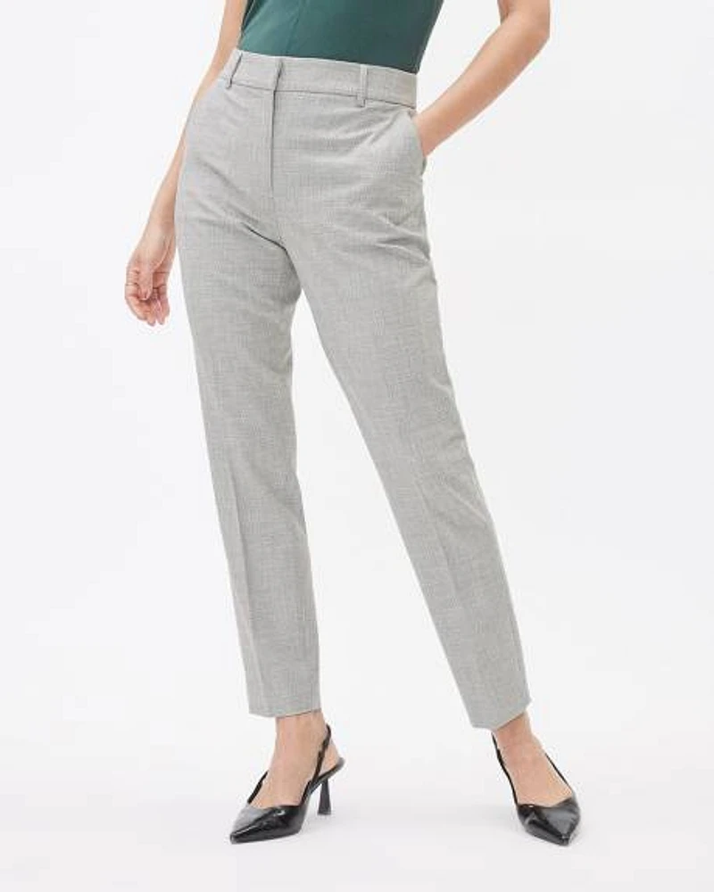 Two-Tone Slim-Leg Mid-Rise Pant