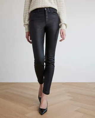 RW&CO. - Black High-Waisted Coated Skinny Jeans