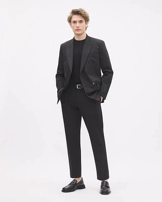 Tapered-Leg Black Suit Pant