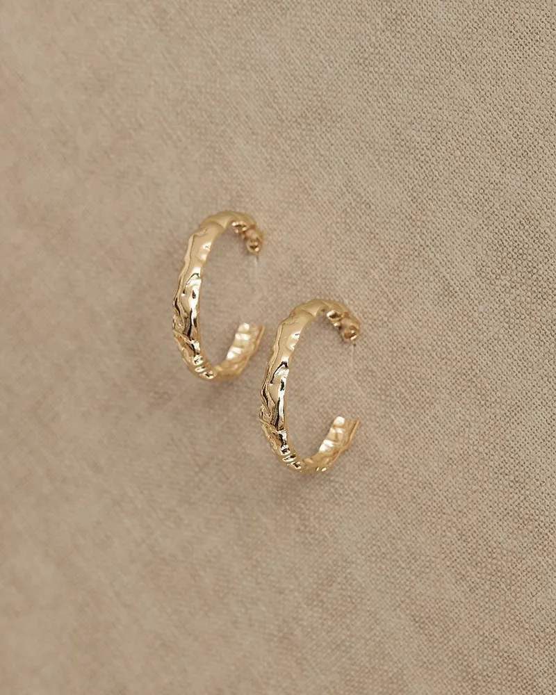 Large Textured Hoop Earrings