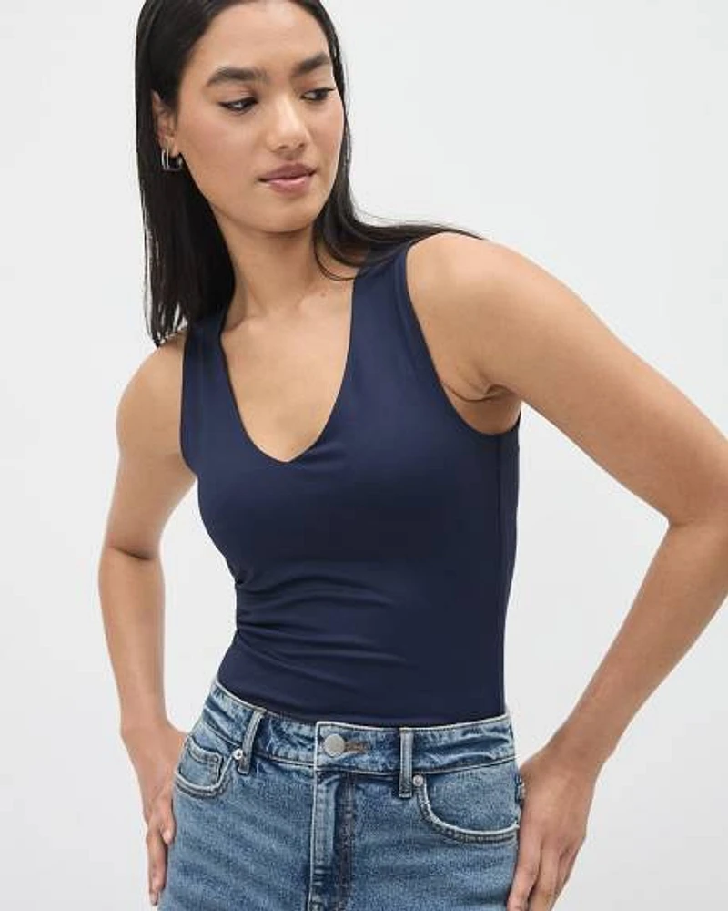 Sleeveless V-Neck Bodycon Top, BodyConfident