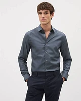 Slim-Fit Denim-Like Dress Shirt