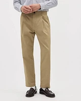 Straight-Leg Pleated Chino Pant