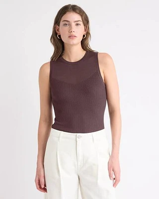Crew-Neck Ribbed Cami