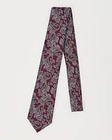 Regular Burgundy Tie with Paisley Pattern