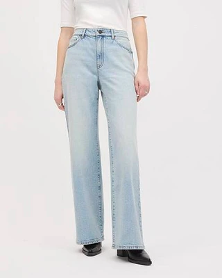 Light-Wash High-Waisted Wide-Leg Jeans