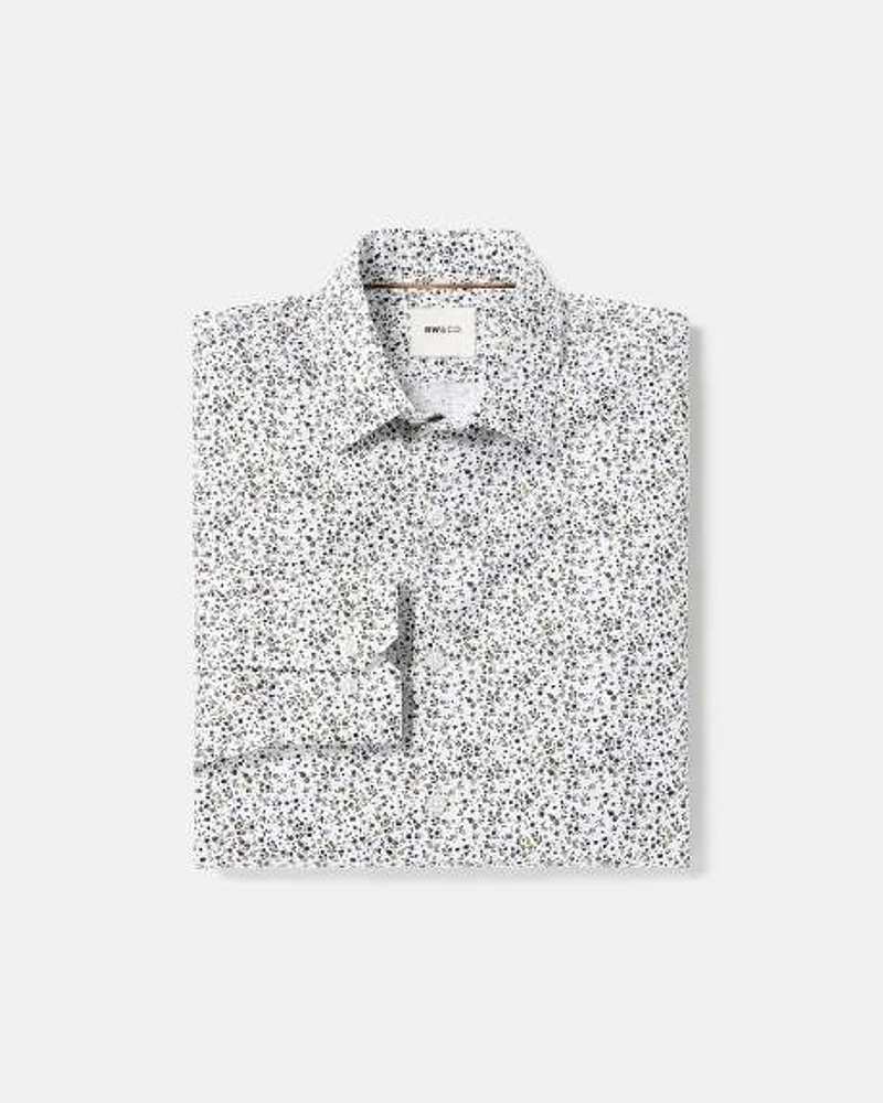 Slim-Fit Dress Shirt with Floral Pattern