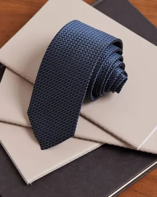 RW&CO. - Solid Skinny Tie with Micro Pattern 1SIZE