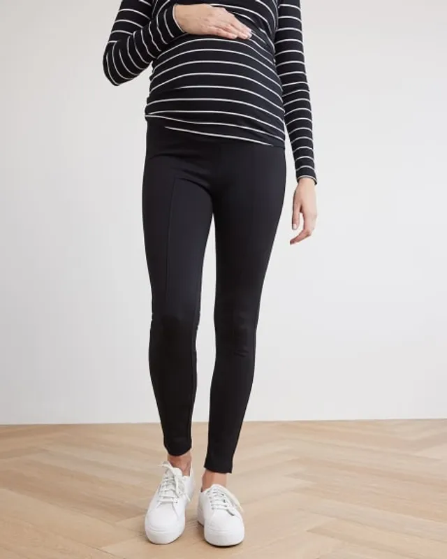Faux Leather Crop Flare-Leg Legging - Thyme Maternity