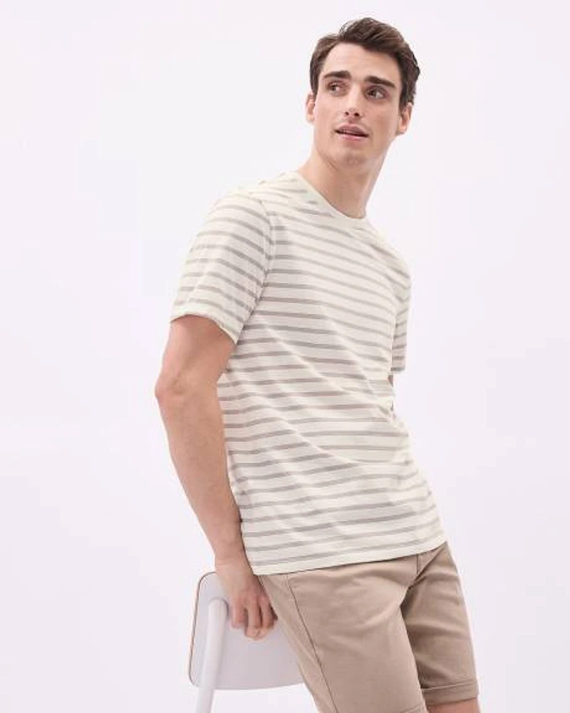 Short-Sleeve Crew-Neck Striped Tee