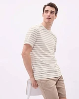 Short-Sleeve Crew-Neck Striped Tee